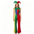 thumbnail image 6 of Clown Costume Set for Halloween Cosplay, Multicolor Circus Show Clown One-Piece Outfit Jumpsuit for Halloween Carnival Party Suit, Halloween Costume for Women, L, 6 of 8