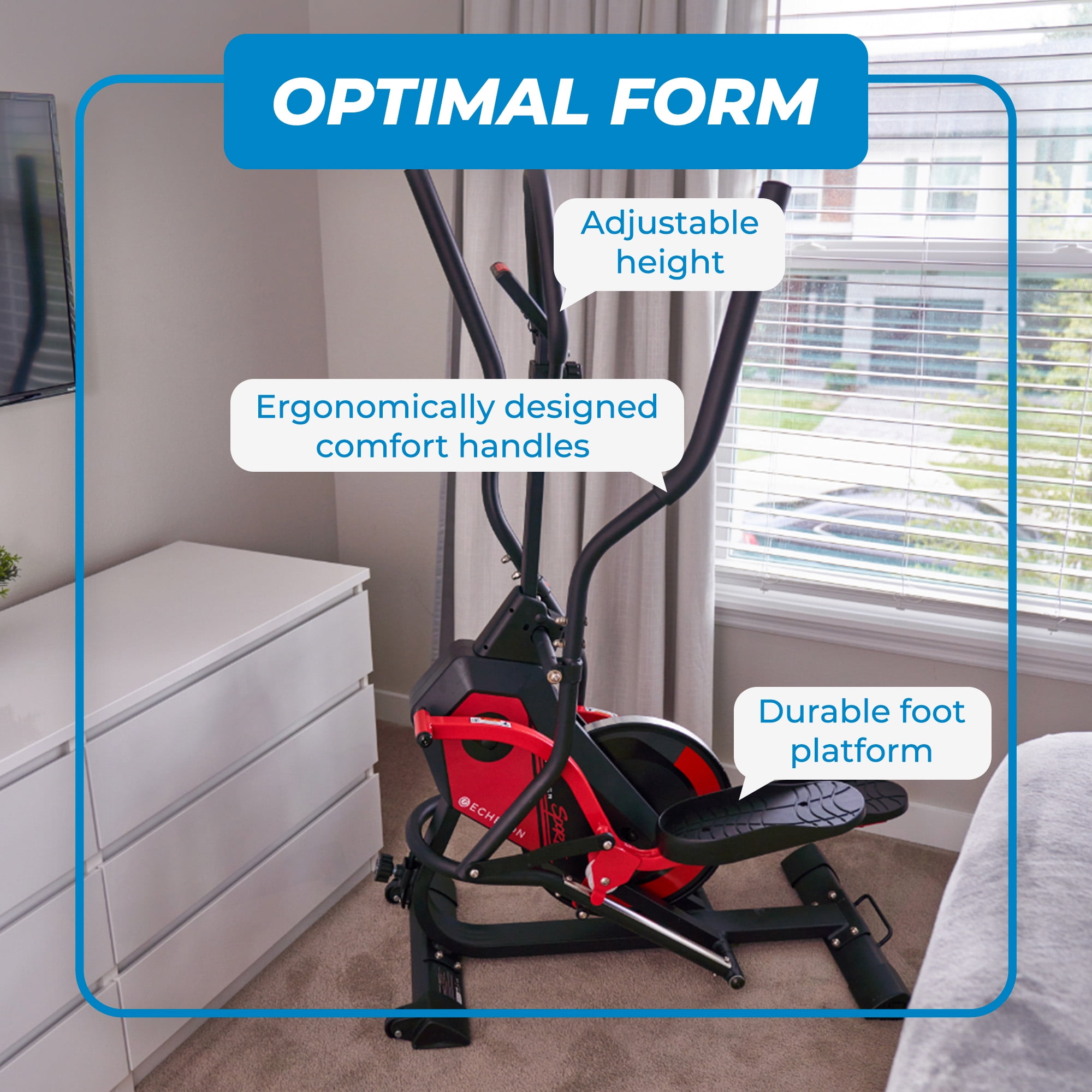 Echelon Sport Elliptical Trainer with 8 Levels of Magnetic Resistance 30 Day Free Membership Trial