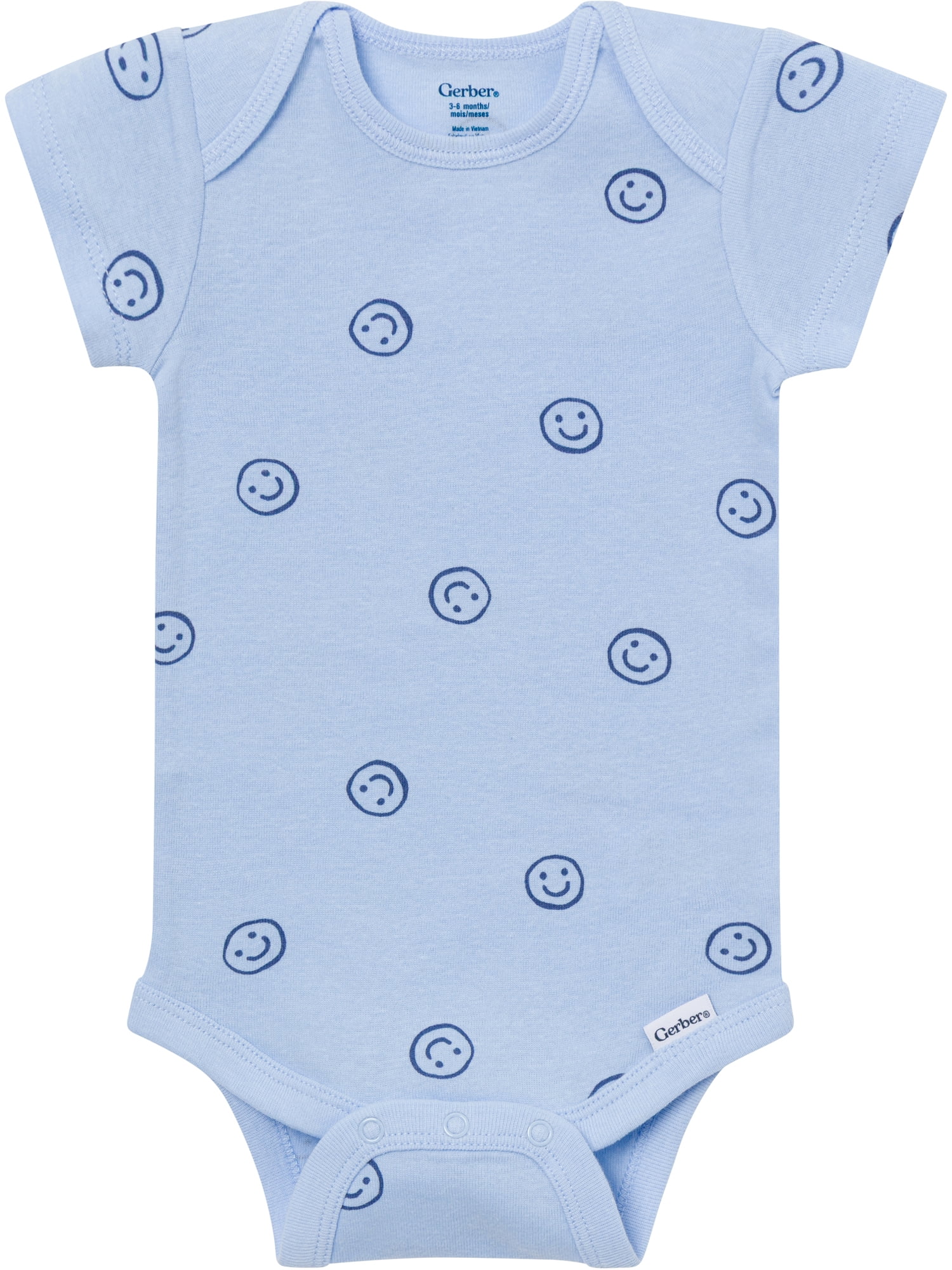 Gerber Baby Neutral Short Sleeve Onesies, 8-Pack, Sizes 0/3 Newborn - 12 Months