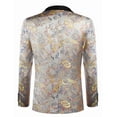 thumbnail image 2 of COOFANDY Men's Floral Tuxedo Jacket Luxury Embroidered Stylish Suit Blazer Jacket for Wedding Party Dinner, 2 of 8