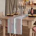 thumbnail image 2 of Brown Wooden 70 Inch Table Runner, Retro Country Mottled Vertical Stripes Farmhouse Dresser Scarf Cotton & Linen Tablerunner for Dining/Kitchen Island/Holiday Party Décor 13" x 70", 2 of 9
