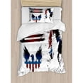 thumbnail image 3 of Ambesonne American Flag Set with Bald Eagle Symbol and Stripes Stars Statue of Liberty Grunge Duvet Cover Set, 3 of 3