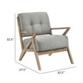 thumbnail image 5 of Edra 33 Inch Accent Armchair- Wood Frame- Light Gray Polyester Cushions, 5 of 5