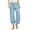 Sky Blue, variant on Girls Cotton Linen Wide Leg Cropped Pants Loose Fit Capris Pant for Kids Casual Drawstring Elastic Waist Beach Trousers 6-14Y