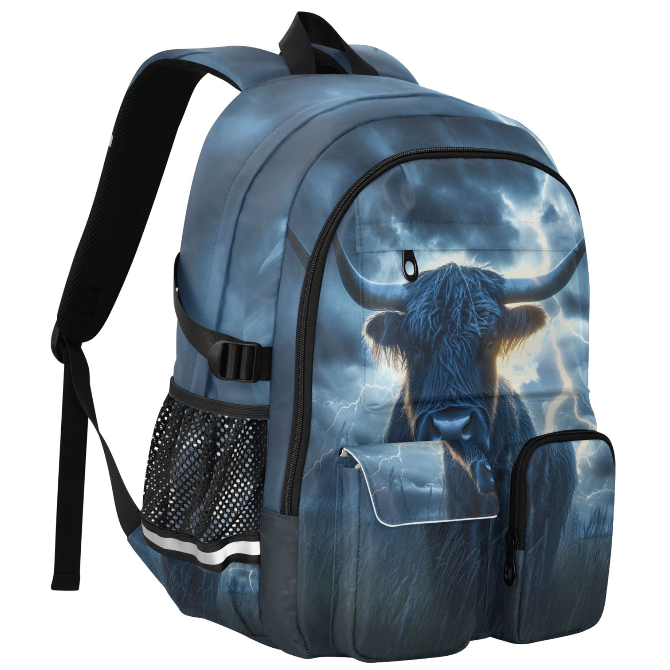 ALAZA Cow Lightning Print Student Backpack School Bookbag Large Laptop Daypack Travel Bag