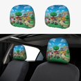 thumbnail image 1 of Animal Crossing Funda Protectora Universal para Reposacabezas de Coche, Funda Elástica para Reposacabezas de Asiento de Auto, Funda de Tela Antipolvo, Accesorios de Interior 2 Piezas, 1 of 6