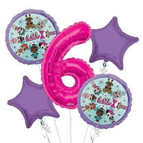 Anagram LOL Surprise Balloon Bouquet, Pink, 6 pcs, Birthday Party Supplies