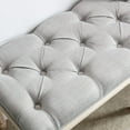 thumbnail image 6 of Farmhouse Dining Bench 48" Long Vintage Tufted Bench with Wood Legs Upholstered Entryway Bench Fabric End of Bed Bench for Bedroom Living Room Hallway, Grey, 6 of 14