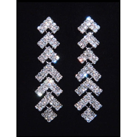 #10004E - 2.5" Rhinestone Dangle Earrings