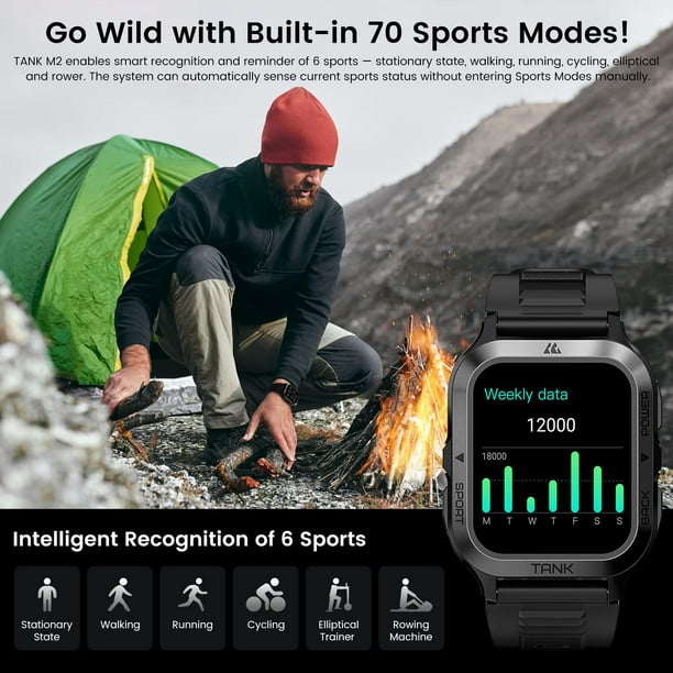 KOSPET TANK M2 Ultra Smartwatch Men Fitness Military Watches AI Voice 70 Sport Modes IP69K Waterproof Digital Smart Watch Women