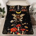 thumbnail image 2 of Homewish Boho Moth Twin Sheet Sets,Colorful Flower Mushroom Twin Fitted Sheet,Rustic Plant Daisy Flat Sheet For Teens,Luxury Bedroom Decor,3-Piece, 2 of 7