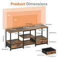 thumbnail image 4 of MCQ 47" TV Stand with 2 Fabric Drawers, Built-in Outlet - Perfect for Living Room and Bedroom, Rust, 4 of 9