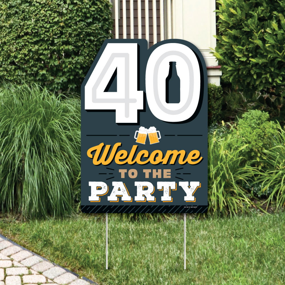 Big Dot of Happiness Cheers and Beers to 40 Years - Party Decorations - 40th Birthday Party Welcome Yard Sign