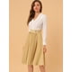 thumbnail image 2 of INSPIRE CHIC Falda plisada de cintura alta hasta la rodilla retro para mujer Caqui S, 2 of 6
