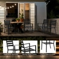 thumbnail image 3 of Ktaxon 35 Inch Metal Outdoor Dining Table & 4 Chair Set, Square Patio Furniture with Umbrella Hole for Garden Backyard, Black, 3 of 10