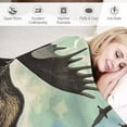thumbnail image 3 of Orinice Moose Birds Trees Warm Lightweight Blanket Soft Fleece Blankets Throw Blanket for Living Rooms Sofa Decor Cow Gifts All Seasons Bed Blanket 50x60in, 3 of 6