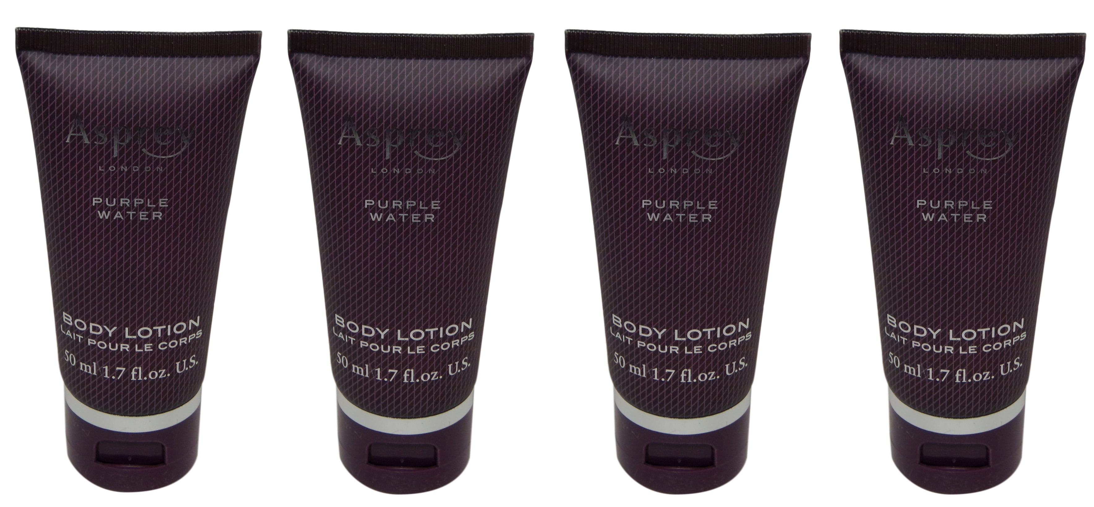 Asprey Purple Water Lotion lot of 4 bottles each 1.7oz. Total of 6.8oz