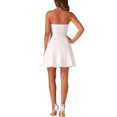 thumbnail image 3 of INSPIRE CHIC Vestido de Mujer con Cremallera Expuesta en la Parte Frontal, Sin Tirantes, Mini A-Line, Top Tubo, S Blanco-Sólido, 3 of 6