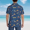 thumbnail image 4 of Honeii French Bulldog Dog In Beret Print Men’s Hawaiian Shirt,Classic Button-Down Short Sleeve Shirt, for Beach, Vacation, and Outdoor Activities,Large, 4 of 7