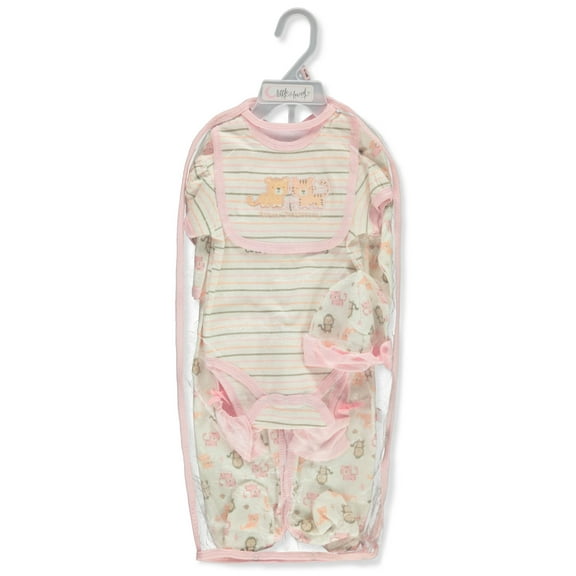 Duck Duck Goose Baby Girls' 6-Piece Layette Gift Set Color: pink/multi Size: 0 - 3 months