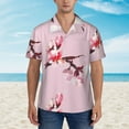 thumbnail image 4 of Japanese Cherry Blossom Sakura Hawaiian Shirts For Men, Summer Short-Sleeve Relaxed-Fit Button-Down Shirts Small, 4 of 9