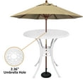 thumbnail image 3 of 31" Patio Table Cast Aluminum Round Patio Table,Metal Patio Dining Table with Umbrella Hole,All Weather Outdoor Bistro Dining Table for Backyard, Garden, Balcony, White Patio Table., 3 of 7