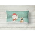 thumbnail image 2 of Carolines Treasures CK2086PW1216 Fawn French Bulldog Snowman Christmas Canvas Fabric Decorative Pillow  12H x16W, 2 of 3