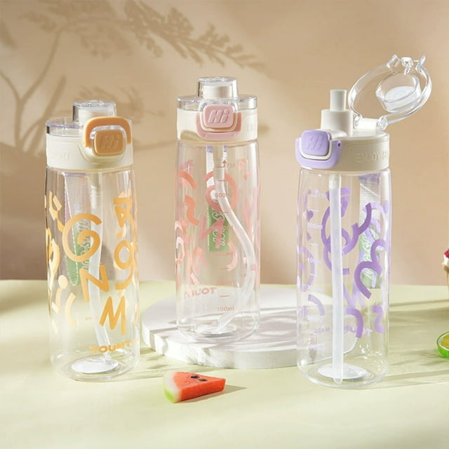 Portable Water Bottle with Straw - 24oz Leakproof Sports Cup for Gym, Hiking & Travel