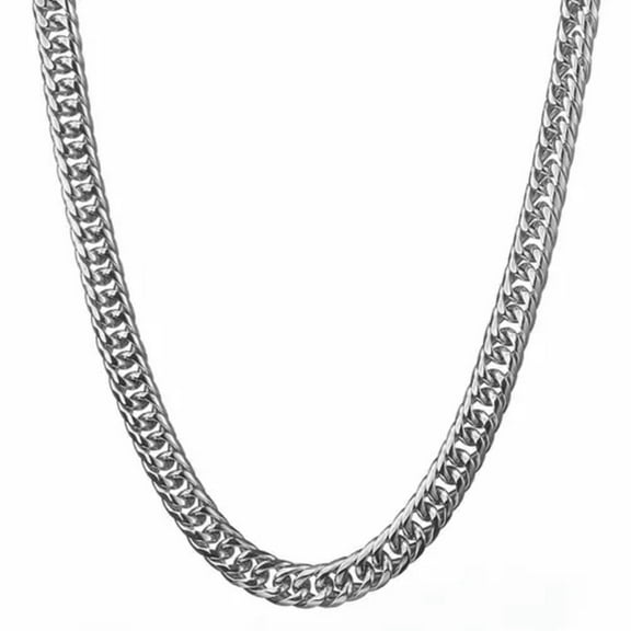 7-18mm 316L Stainless Steel Links Silver Curb Cuban Chain Men Necklace 7"-40"