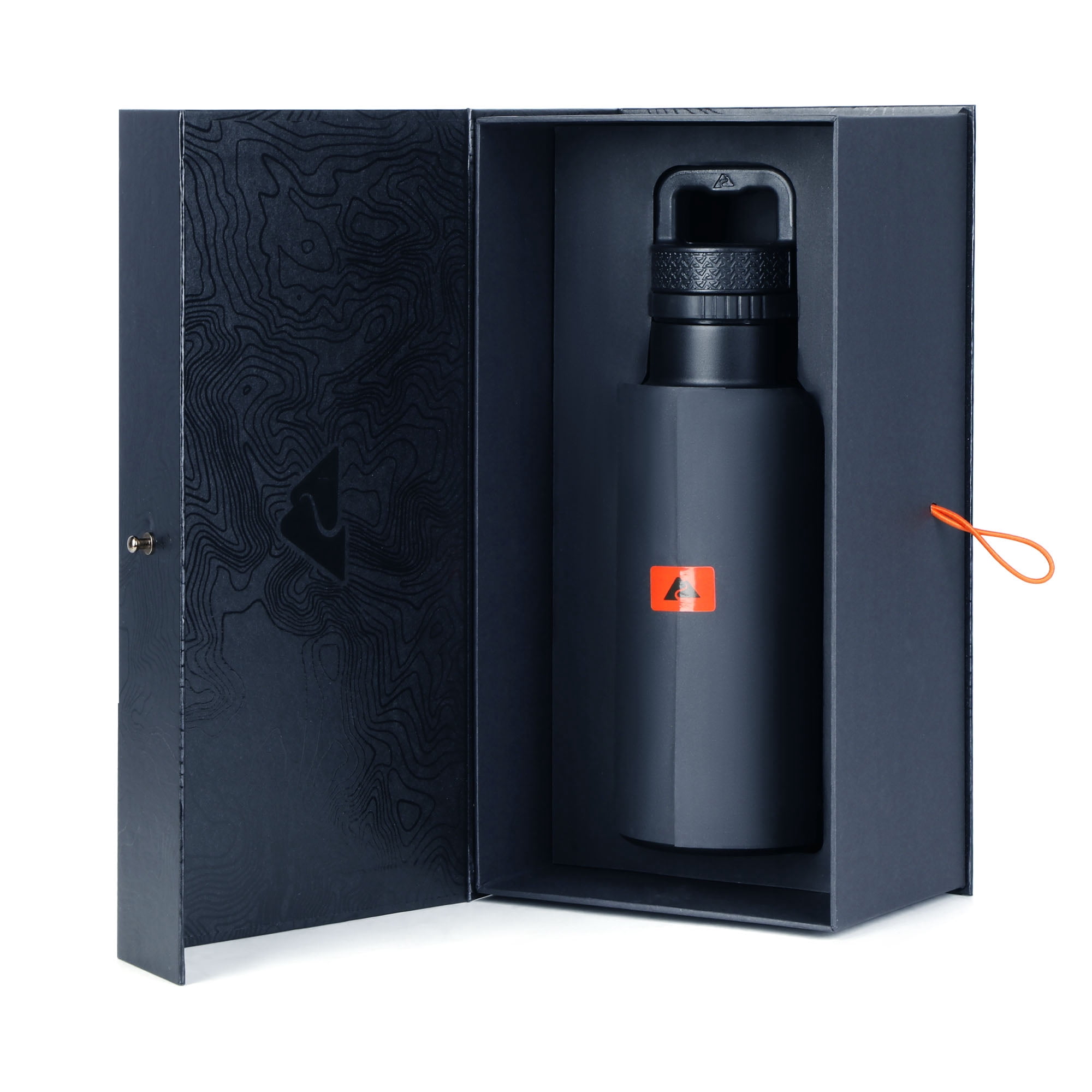 Ozark Trail 36oz Stainless Steel Water Bottle, Gift Box Included, Black