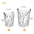 thumbnail image 3 of Picia Pink oldman Winter Forest Pattern Large Laundry Basket, Waterproof, Freestanding Laundry Hamper, Collapsible Tall Clothes Hamper with Extended Handles-Medium, 3 of 6