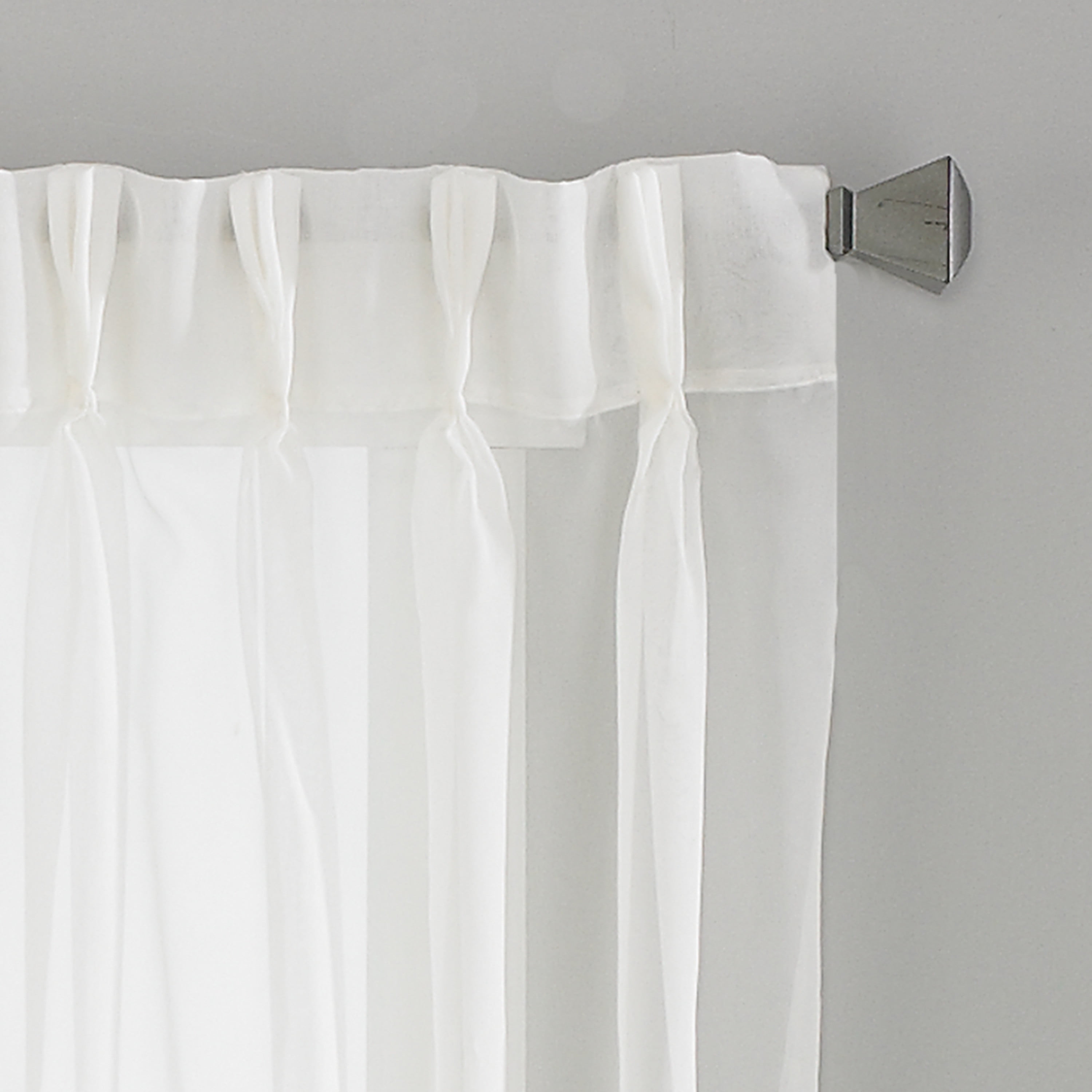 Curtainworks Soho Voile Indoor Curtain, Polyester Sheer Pinch Pleat Single Panel, White, 29" x 120"