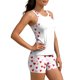thumbnail image 5 of Traje de baño conservador de dos piezas para mujer, tankini, con sujetador acolchado, sin mangas, cuello redondo, estampado informal, traje de baño de dos piezas para mujer, trajes de baño tankini par, 5 of 9
