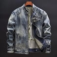 thumbnail image 2 of Chaqueta vaquera con cremallera en V para hombre, abrigo vaquero moderno para hombre, ropa de abrigo holgada Y2k al precio más bajo, ropa popular coreana, moda de lujo nueva, 2 of 4