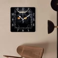thumbnail image 4 of 16 Inch Wall Clock Battery Operated Square Clock Decorative for Office, Kitchen, Outdoor, Living Room，Cat Hidde in Dark Print, 4 of 4