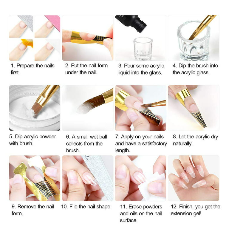 Professional Acrylic Nail Set Professional Nails Kit Acrylic Set With  Everything For Beginners, Glitter Acrylic Nail Set Acrylic Nail Supplies  Diy Nai