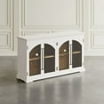 thumbnail image 3 of Jofran Archdale 65" Gothic Arch Transitional Sideboard Storage Cabinet with Glass Doors, 3 of 12