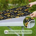 thumbnail image 6 of Black White Bee Heart Sunflower Pattern Square Fitted Tablecloth with Elastic Edge,Square Table Cover,Washable Elastic Table Cover for Home Kitchen Party Decor 36"x36", 6 of 6