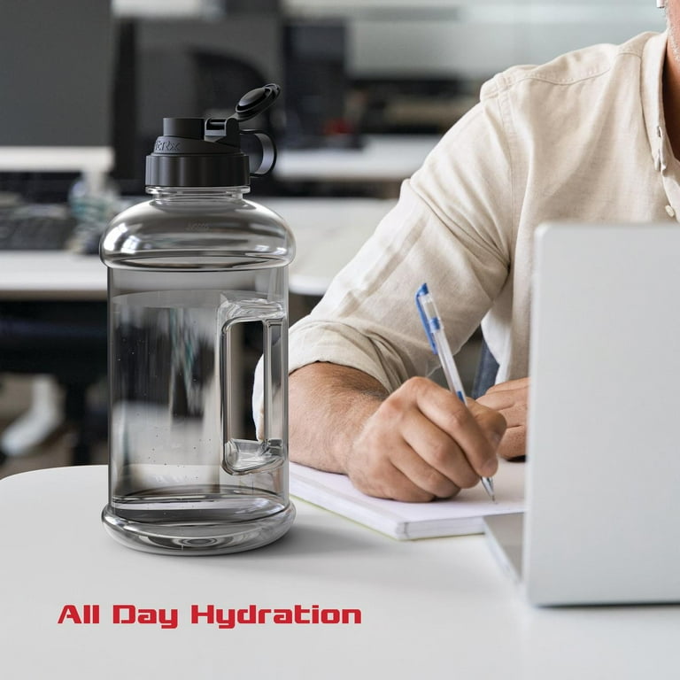 FitRx Voyager Water Bottle, Half Gallon Water Jug with Neoprene