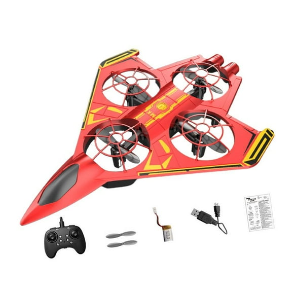 Avión teledirigido RC con alas fijas, helicóptero, avión de combate, multicolor. Rojo Amarillo 1 Batería