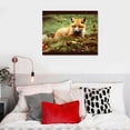 thumbnail image 4 of Nawypu  Sleeping Fox Kit Peaceful Forest Floor Lush Nature Canvas Wall Art, Design By Carrie Ann Grippo-Pike 20x16 inch, 4 of 4