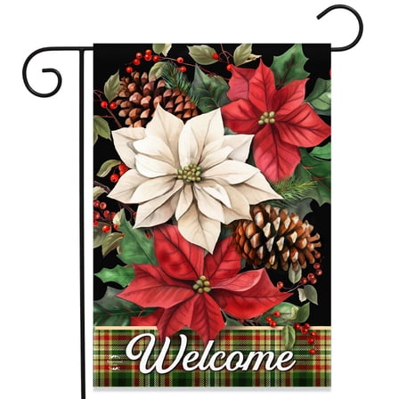 Briarwood Lane Mixed Poinsettias Garden Flag