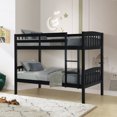 thumbnail image 3 of Linon Elinda Wood Twin over Twin Bunk Bed with Built-In Ladder, Black, 3 of 15
