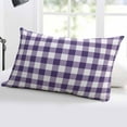 thumbnail image 5 of Purple Checkered Throw Pillow Covers, Farmhouse Buffalo Plaid Soft Breathable Pillow Cases with Invisible Zipper for Sleeping, Body Pillowcases for Couch Bed Sofa Chair 24x36 Inches, 5 of 6