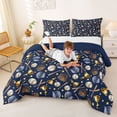 thumbnail image 3 of Castle Fairy Baseball Gloves Bat King Size Comforter Sets 3pcs, Sport Theme Comforters King Size, Navy Brown,Navy Blue Reversible,1 Comforter and 2 Pillowcases, 3 of 6