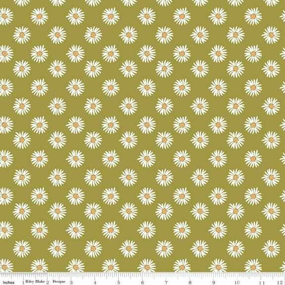 Handmade Placemat Or Table Runner Flora No. 6 Daisies Green