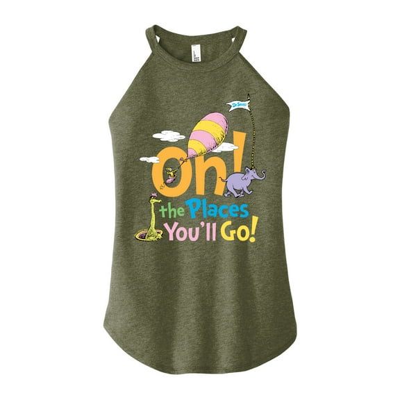 Oh The Places Youll Go - Juniors High Neck Tank Top