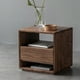 thumbnail image 3 of Mesita de noche nórdica de nogal negro, madera maciza, moderna, sencilla, para el hogar, almacenamiento de cama y desayuno, mesita de noche para dormitorio y apartamento pequeño, 3 of 4