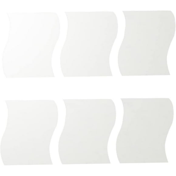 HAHADAXA Wide Wall Mirror 3D Silver Acrylic Mirror Wavy Mirror Wavy Mirror 25 * 30 cm for The Room of The Paster 6pcs House