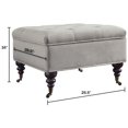 thumbnail image 5 of Serta à la Maison Pouf de Rangement Carré Touffeté en Gris Perle, 5 of 5